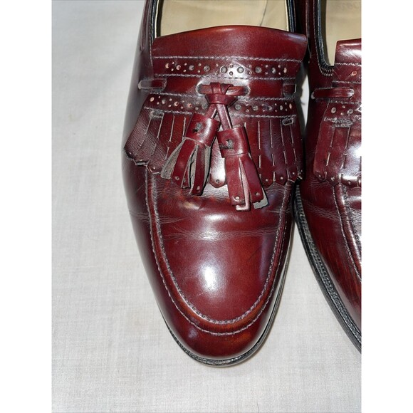 Johnston & Murphy Aristocraft Dress Loafers Mens Size 8.5 D Burgundy Leather - Picture 8 of 12